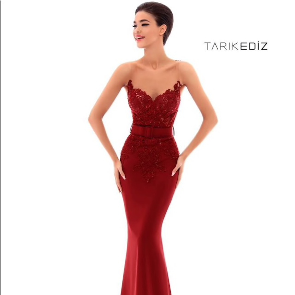 Tarik Ediz 93422 Red Dress Gown
